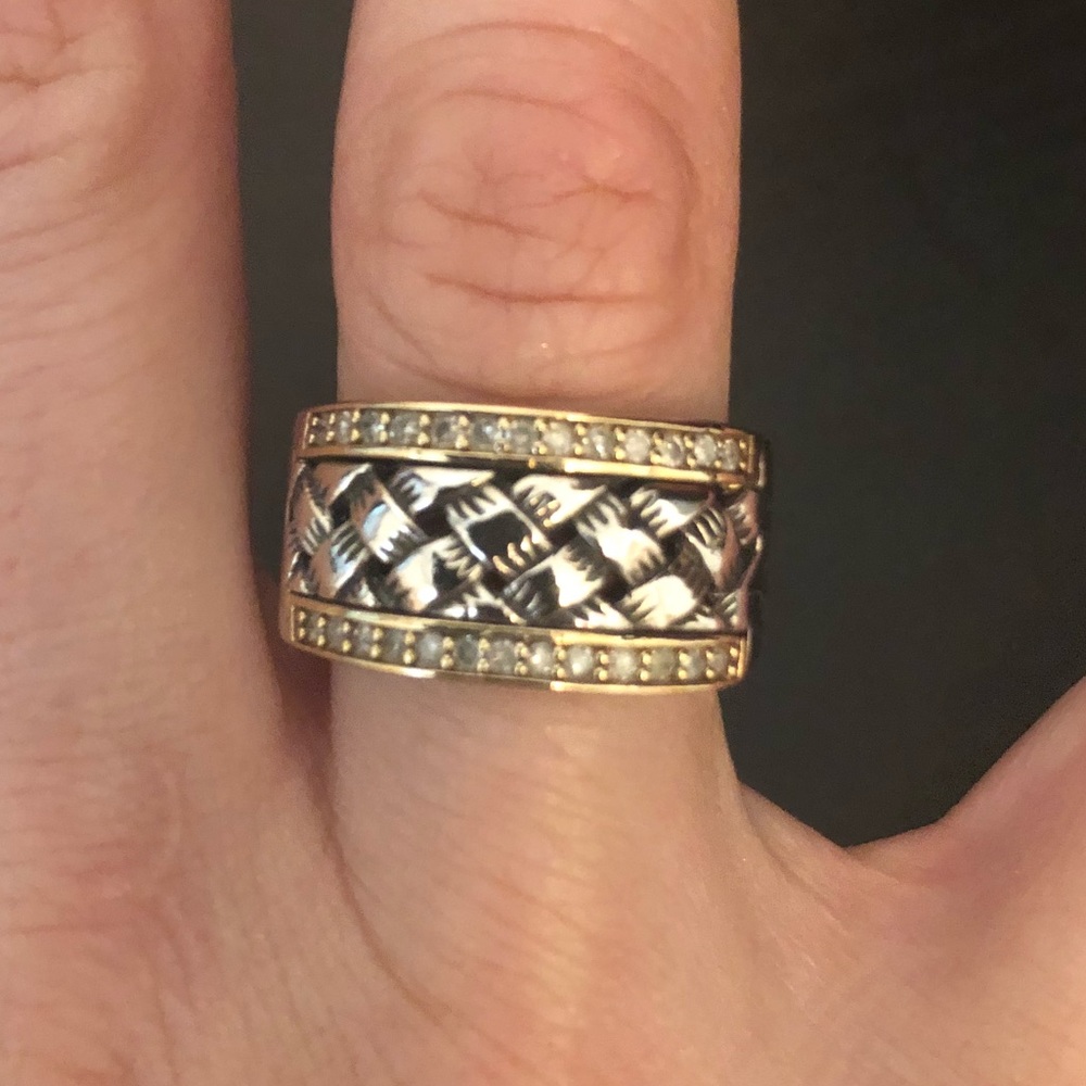 Gold and silver ring - 925 14k